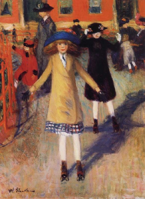 William Glackens Children Roller Skating oil painting picture
